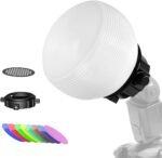 D25 Professional Flash Accessories Kit Universally Compatible | Flash Diffuser | Bounce | Grid| Gel | Grip & Sphere (3 in 1 Mount Adapter) - Image 11