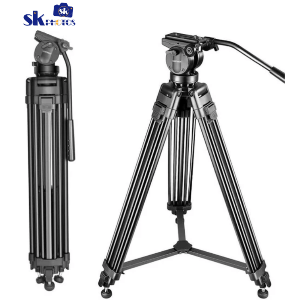 Kingjoy VT-3500 Professional Heavy Duty Aluminium Video Tripod with VT-3530 Fluid Video Head Kit