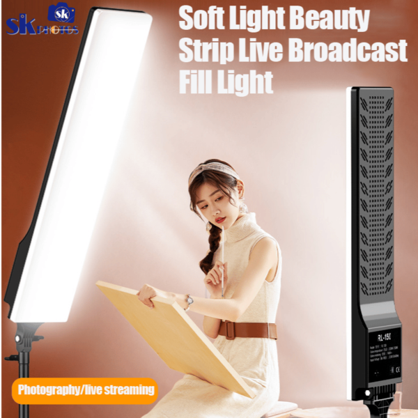 Ring Light White Light Soft Ring Light (RL) Lighting LED Rectangular Light Panel with Remote Control and Metal Holder 2 Meters for Smartphone, Camera and YouTube Video (RL-150)