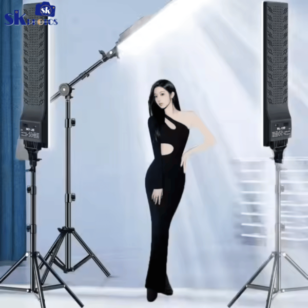 Ring Light White Light Soft Ring Light (RL) Lighting LED Rectangular Light Panel with Remote Control and Metal Holder 2 Meters for Smartphone, Camera and YouTube Video (RL-100)