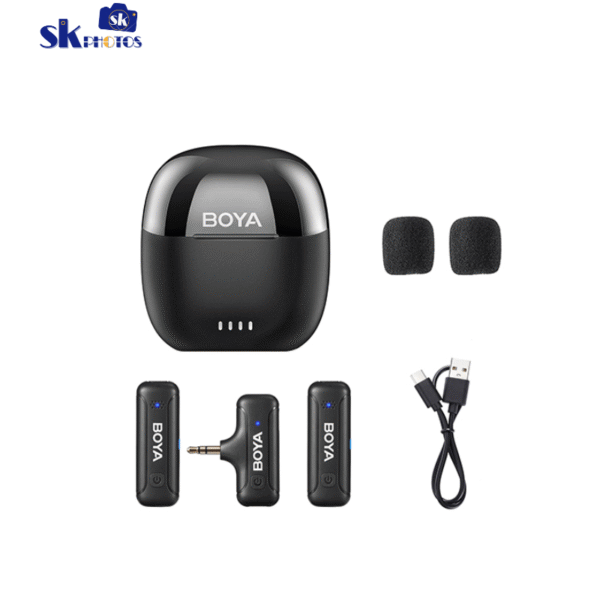 BOYA BY-WM3T2-M2 Dual Channel Mini 2.4GHz Wireless Microphone With Charging Case