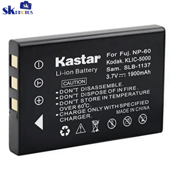 Kastar Pack Battery Replacement for Aiptek Action-HD Z5X5P V5Z5FS V5Z5S A-HD V5V V5T8 AHD-1 AHD-2 ZPT-NP60 NP-60 NP-30 NP-30DBA NP-60 NP-60 A1812A L1812A Q2232-80001 084-07042l-026 KLIC-5000 LI-20B
