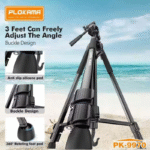 Plokama PK9970 Professional Tripod | Adjustable Aluminum Alloy Tripod Stand | Heavy-Duty Camera & Mobile Tripod for Photography & Videography | 360° Rotation | Travel-Friendly - Image 2