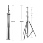 (Silver) Studio Light Stand Heavy Duty - Image 4
