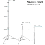 (Silver) Studio Light Stand Heavy Duty - Image 3