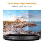 K&F Concept 49mm  Variable ND3-ND1000 ND Filter (1.5-10 Stops) Neutral Density Lens Filter with 24 Multi-Layer Coatings for Camera Lens Nano-Dazzle - Image 8