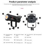 Apkina Professional LED Light 200W Bi-Color Studio Video Light - Image 3