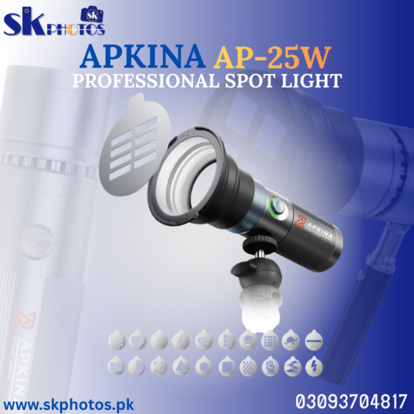 Apkina AP 25W LED Torch Light Bi-Color Portable Video Light with four Multi color option