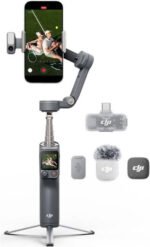 DJI, Osmo Mobile 8P, Smartphone Gimbal Stabilizer, Creator Combo, 3 Axis Stabilization, Foldable Design, ActiveTrack, Portable Vlogging Rig for iPhone Android, Black | Osmo Mobile 8P with Dji Mic