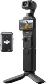 DJI Osmo Pocket 3 Creator Combo, 1" CMOS Sensor, 20mm Lens, Create Captivating Vlogs With ActiveTrack 6.0, Including DJI Mic 2 Transmitter, Battery Handle, Osmo Mini Tripod, Black | DJIOP3CreatorCobmo