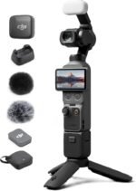DJI Osmo Pocket 4 Creator Combo Bundle, 4K/240fps Vlog Camera, 3-Axis Stabilization, Active Track 7.0 with Mic Mini Transmitter
