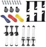 Photography Backdrop Wall Mount 3 Roller Support System, Manual Photo Background Ceiling Holder, Including 2 Tri-fold Hooks, 6 Expand Bars, 3 Chains, for Home Studio Live Stream Game Video - Image 14