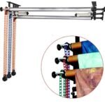 Photography Backdrop Wall Mount 3 Roller Support System, Manual Photo Background Ceiling Holder, Including 2 Tri-fold Hooks, 6 Expand Bars, 3 Chains, for Home Studio Live Stream Game Video