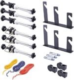 Photography Backdrop Wall Mount 3 Roller Support System, Manual Photo Background Ceiling Holder, Including 2 Tri-fold Hooks, 6 Expand Bars, 3 Chains, for Home Studio Live Stream Game Video - Image 15