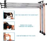 Photography Backdrop Wall Mount 3 Roller Support System, Manual Photo Background Ceiling Holder, Including 2 Tri-fold Hooks, 6 Expand Bars, 3 Chains, for Home Studio Live Stream Game Video - Image 6