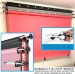 Photography Backdrop Wall Mount 3 Roller Support System, Manual Photo Background Ceiling Holder, Including 2 Tri-fold Hooks, 6 Expand Bars, 3 Chains, for Home Studio Live Stream Game Video - Image 7